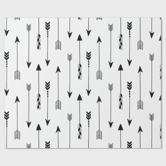 Stammespfeile auf weißem Hintergrund. Nahtloses Pa Geschenkpapier (Flach)