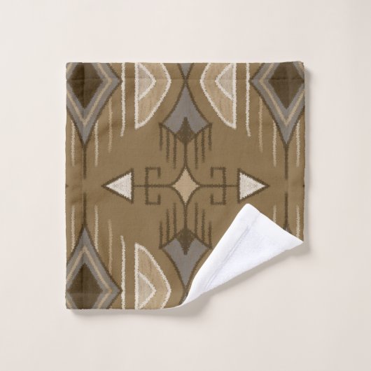 Stammespfeile, braun, creme, grau badhandtuch set (Waschlappen)