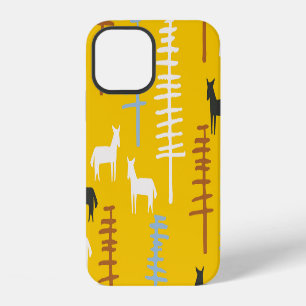 Stammespferde: Wald Retro Nahtlos iPhone 12 Hülle