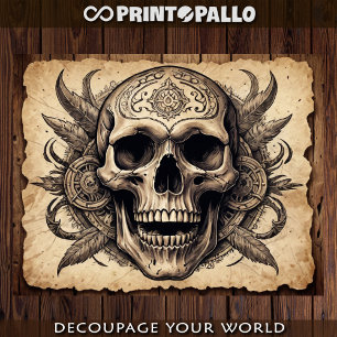 Stammesschädel auf Pergament Poster