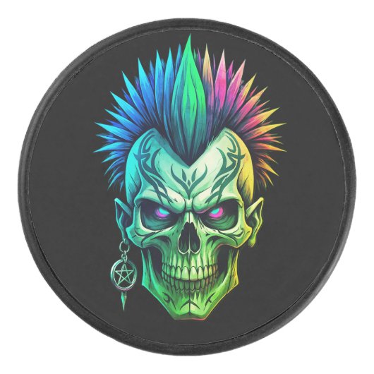 Stammesschädel Eishockey Puck (Vorderseite)