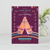 Stammestepee Birthday Party Einladung (Stehend Vorderseite)