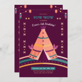 Stammestepee Birthday Party Einladung (Vorne/Hinten)