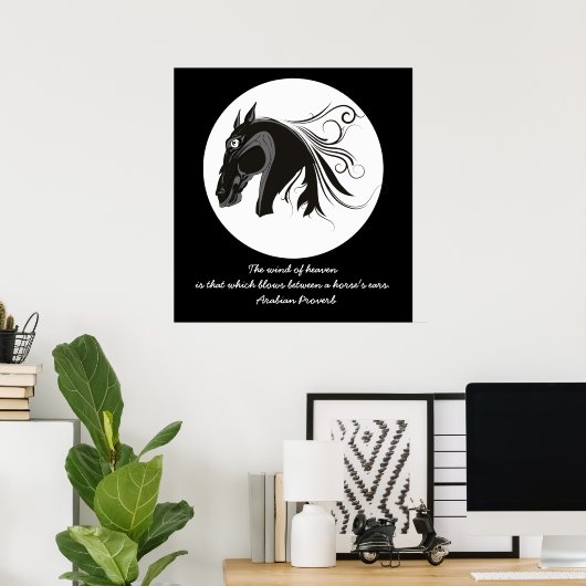 Stammester-Poster mit schwarz-weißem Stammeskopf Poster (Heimbüro)