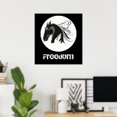 Stammester-Poster mit schwarz-weißem Stammeskopf Poster (Heimbüro)