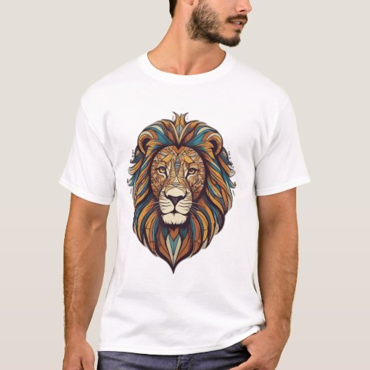 Stammesthemen: Roar with Geometric Majestät T-Shirt (Vorderseite)