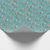 Stammestiere: Waldwaldmuster. Geschenkpapier (Ecke)