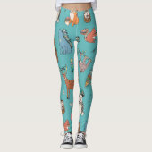 Stammestiere: Waldwaldmuster. Leggings (Vorderseite)