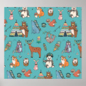 Stammestiere: Waldwaldmuster. Poster (Vorne)