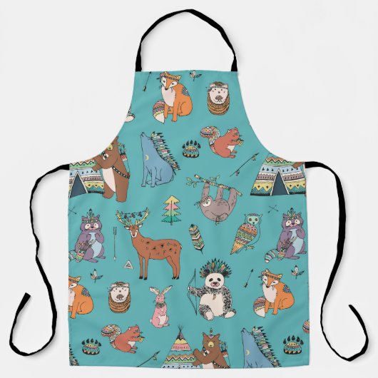 Stammestiere: Waldwaldmuster. Schürze (Vorderseite)