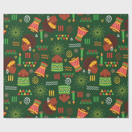 Stammesurlaub in Afrika Geschenkpapier (Flach)