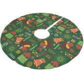 Stammesurlaub in Afrika Polyester Weihnachtsbaumdecke (Schrägansicht)