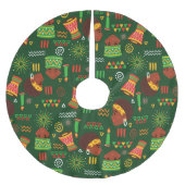 Stammesurlaub in Afrika Polyester Weihnachtsbaumdecke (Vorderseite)