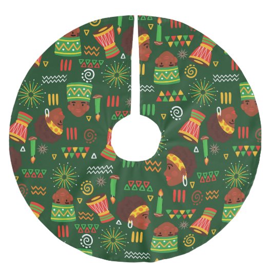 Stammesurlaub in Afrika Polyester Weihnachtsbaumdecke (Vorderseite)