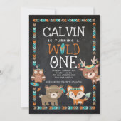 Stammeswald, Wild One, 1. Geburtstag Einladung (Vorderseite)