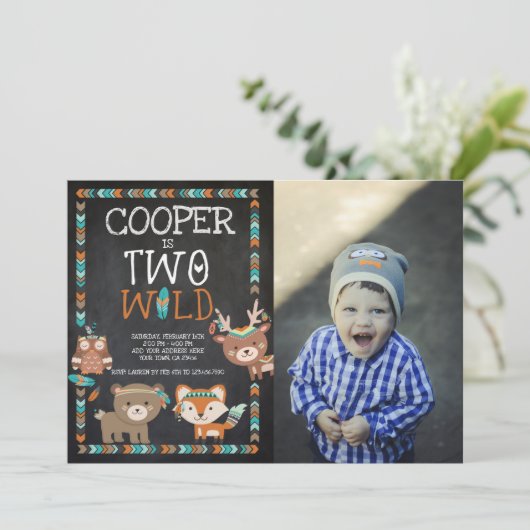 Stammeswald, ZWEI wild Einladung (Stehend Vorderseite)