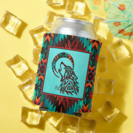 Stammeswolf, der auf dem Mond herumwirbelt, kann s Dosenkühler