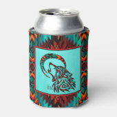 Stammeswolf, der auf dem Mond herumwirbelt, kann s Dosenkühler (Kanne Vorderseite)