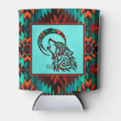 Stammeswolf, der auf dem Mond herumwirbelt, kann s Dosenkühler (Vorderseite)