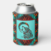 Stammeswolf, der auf dem Mond herumwirbelt, kann s Dosenkühler (Kanne Rückseite)