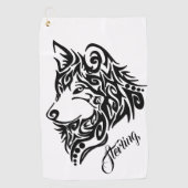 Stammeswolf Golfhandtuch (Vorderseite)