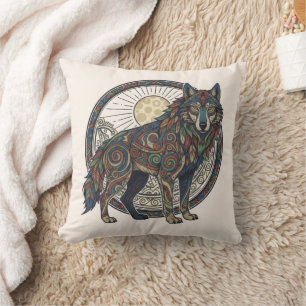 Stammeswolf Kissen