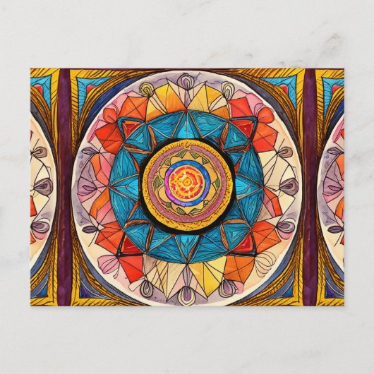 Stammeswurzeln in der Weltgemeinschaft Sacred Geom Postkarte (Vorderseite)