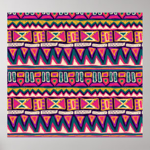 Stammeszeichnungen: handgezeichnet Aztec-Muster. Poster