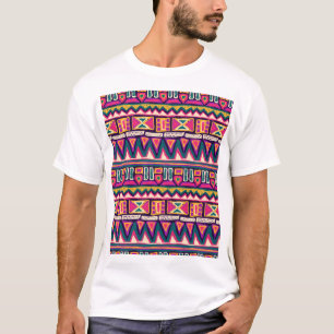 Stammeszeichnungen: handgezeichnet Aztec-Muster. T-Shirt