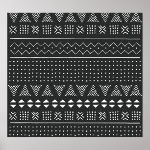 Stammeszugehörigkeit: Schwarz-weißes Muster. Poster