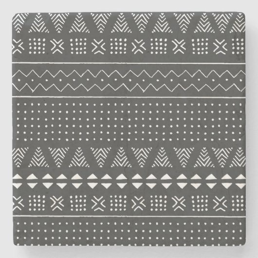 Stammeszugehörigkeit: Schwarz-weißes Muster. Steinuntersetzer (Vorderseite)