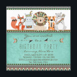 Stammetier Kids Native American Birthday Party Einladung<br><div class="desc">Native Amerikanische Ureinwohner Geburtstagsfeier Einladung mit skurrilen Stammestieren auf dem Design-Hintergrund des Azteken Native Amerikanischen Ureinwohners. Sie können diese Geburtstagsfeiereinladung des Stammes ganz einfach anpassen,  indem Sie einfach Ihre Daten in den Schriftart-Stil und den Wortlaut Ihrer Wahl einfügen.</div>