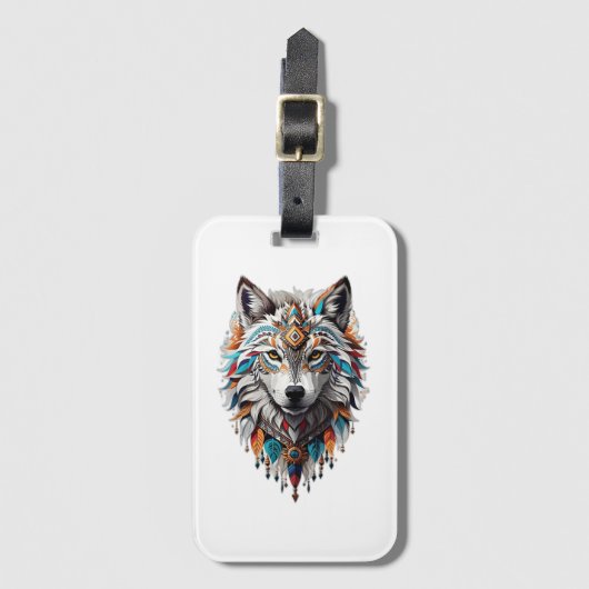 Stammewolf-Logo Gepäckanhänger (Vorderseite Vertikal)