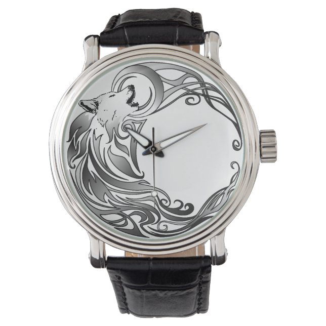 Stammewolf - Schattiert Armbanduhr (Vorderseite)