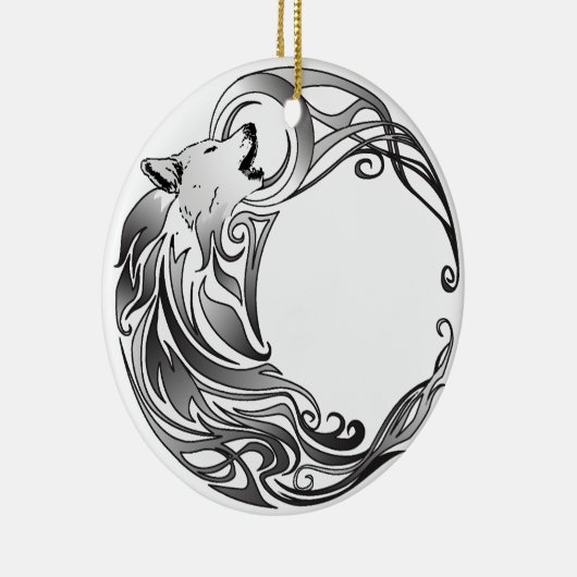 Stammewolf - Schattiert Keramikornament (Rechts)