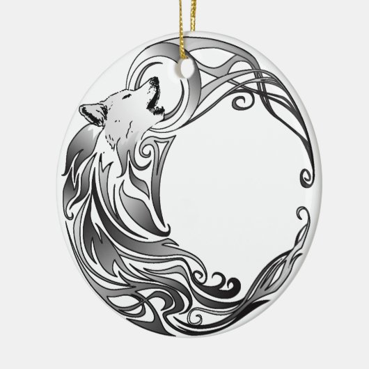 Stammewolf - Schattiert Keramikornament (Links)