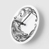 Stammewolf - Schattiert Runde Wanduhr (Winkel)