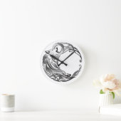 Stammewolf - Schattiert Runde Wanduhr (Zuhause)
