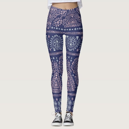 Stammexikanisches, ethnisch nahtloses Muster. Leggings (Vorderseite)