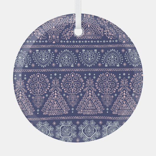 Stammexikanisches, ethnisch nahtloses Muster. Ornament Aus Glas (Vorderseite)