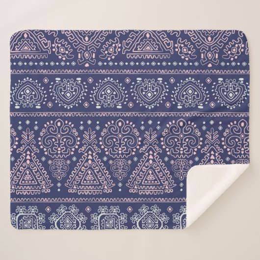 Stammexikanisches, ethnisch nahtloses Muster. Sherpadecke (Vorderseite (Horizontal))