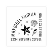 Stammfamilienadresse des Seashell Starfish Corner Permastempel (Design)