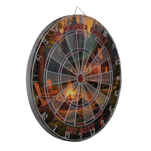 Stammhaus mit eigenem Familiennamen Datum Dartscheibe (Vorderseite Links)