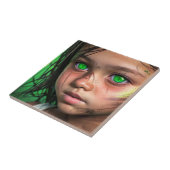 Stammkids | Futuristische Mädchen glühen grüne Aug Fliese (Seite)