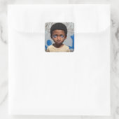 Stammkids | Little Boy of Color Futuristic Quadratischer Aufkleber (Tasche)