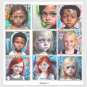 Stammkids | Urban Futuristic Kids Aufkleber (Blatt)