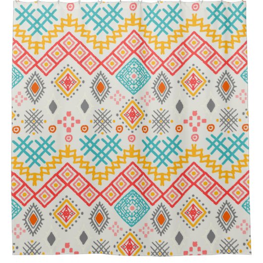 Stammkunst: boho geometrischer Druck. Duschvorhang (Vorderseite)