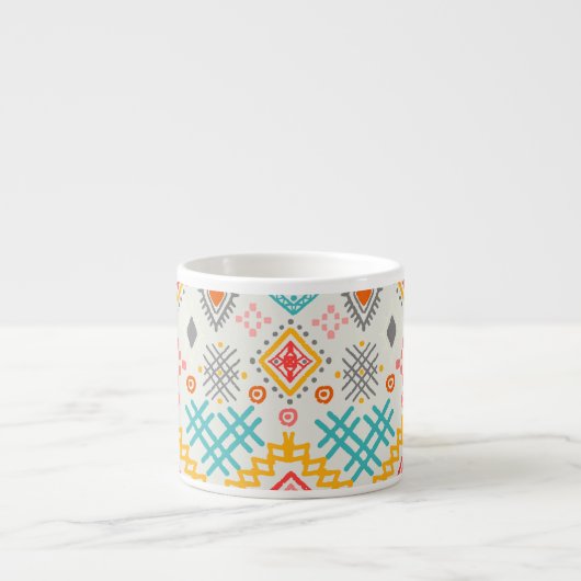 Stammkunst: boho geometrischer Druck. Espressotasse (Vorderseite)