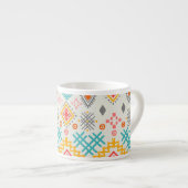 Stammkunst: boho geometrischer Druck. Espressotasse (Vorderseite Rechts)