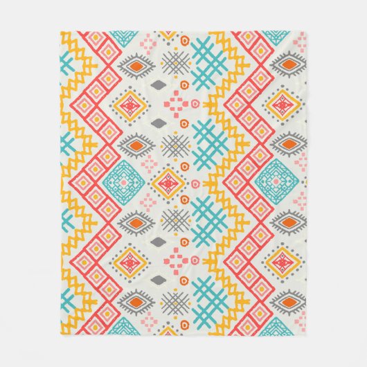 Stammkunst: boho geometrischer Druck. Fleecedecke (Vorderseite)